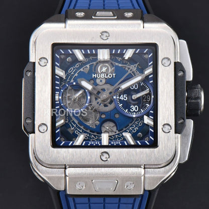 Square Bang Unico 42mm Titanium 1 Blue Skeleton Dial Blue A1280 - Authentic Movement