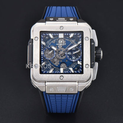 Square Bang Unico 42mm Titanium 1 Blue Skeleton Dial Blue A1280 - Authentic Movement