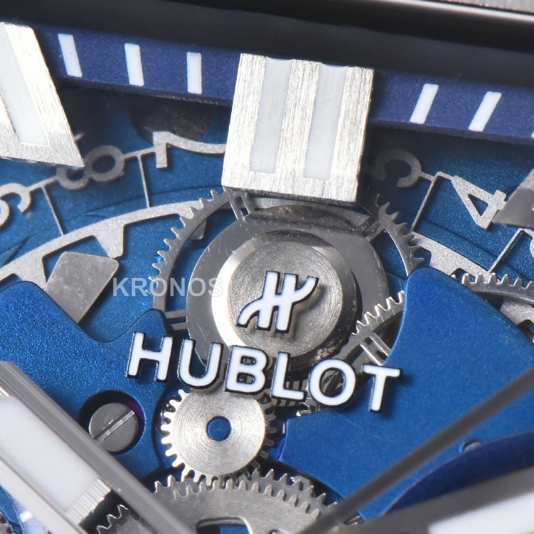Square Bang Unico 42mm Titanium 1 Blue Skeleton Dial Blue A1280 - Authentic Movement