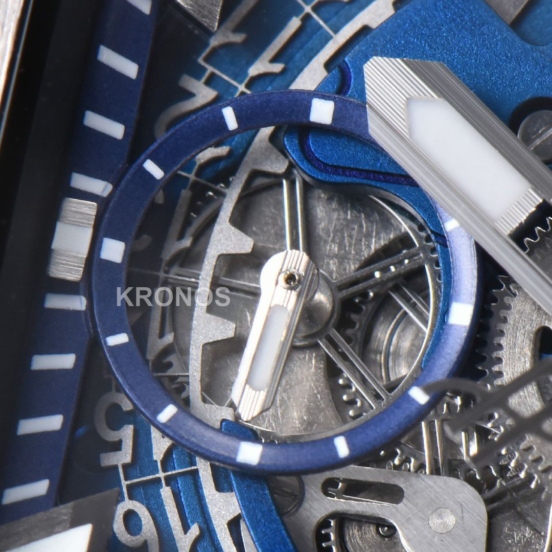 Square Bang Unico 42mm Titanium 1 Blue Skeleton Dial Blue A1280 - Authentic Movement