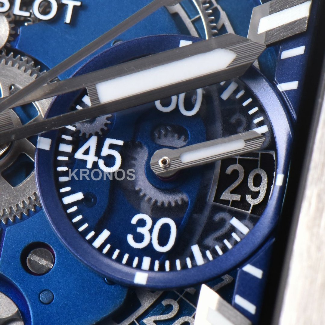 Square Bang Unico 42mm Titanium 1 Blue Skeleton Dial Blue A1280 - Authentic Movement