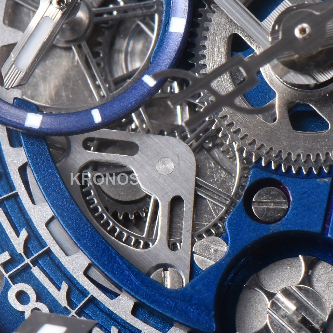 Square Bang Unico 42mm Titanium 1 Blue Skeleton Dial Blue A1280 - Authentic Movement