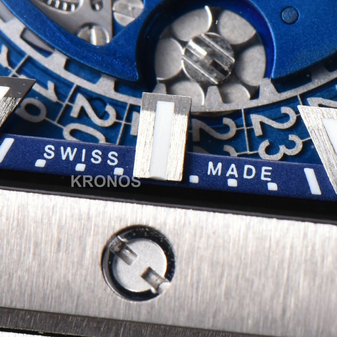 Square Bang Unico 42mm Titanium 1 Blue Skeleton Dial Blue A1280 - Authentic Movement