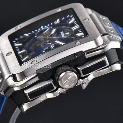 Square Bang Unico 42mm Titanium 1 Blue Skeleton Dial Blue A1280 - Authentic Movement