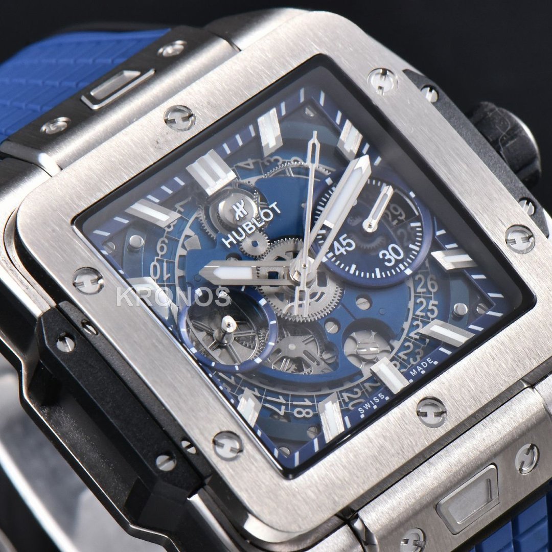 Square Bang Unico 42mm Titanium 1 Blue Skeleton Dial Blue A1280 - Authentic Movement