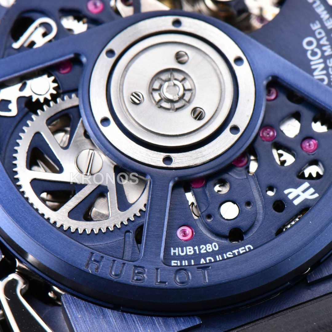 Square Bang Unico 42mm Titanium 1 Blue Skeleton Dial Blue A1280 - Authentic Movement
