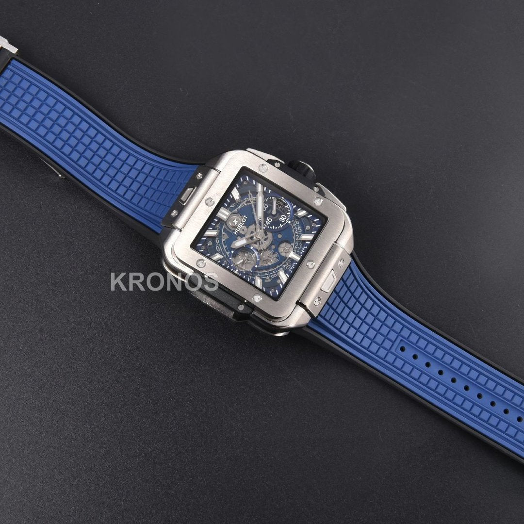 Square Bang Unico 42mm Titanium 1 Blue Skeleton Dial Blue A1280 - Authentic Movement