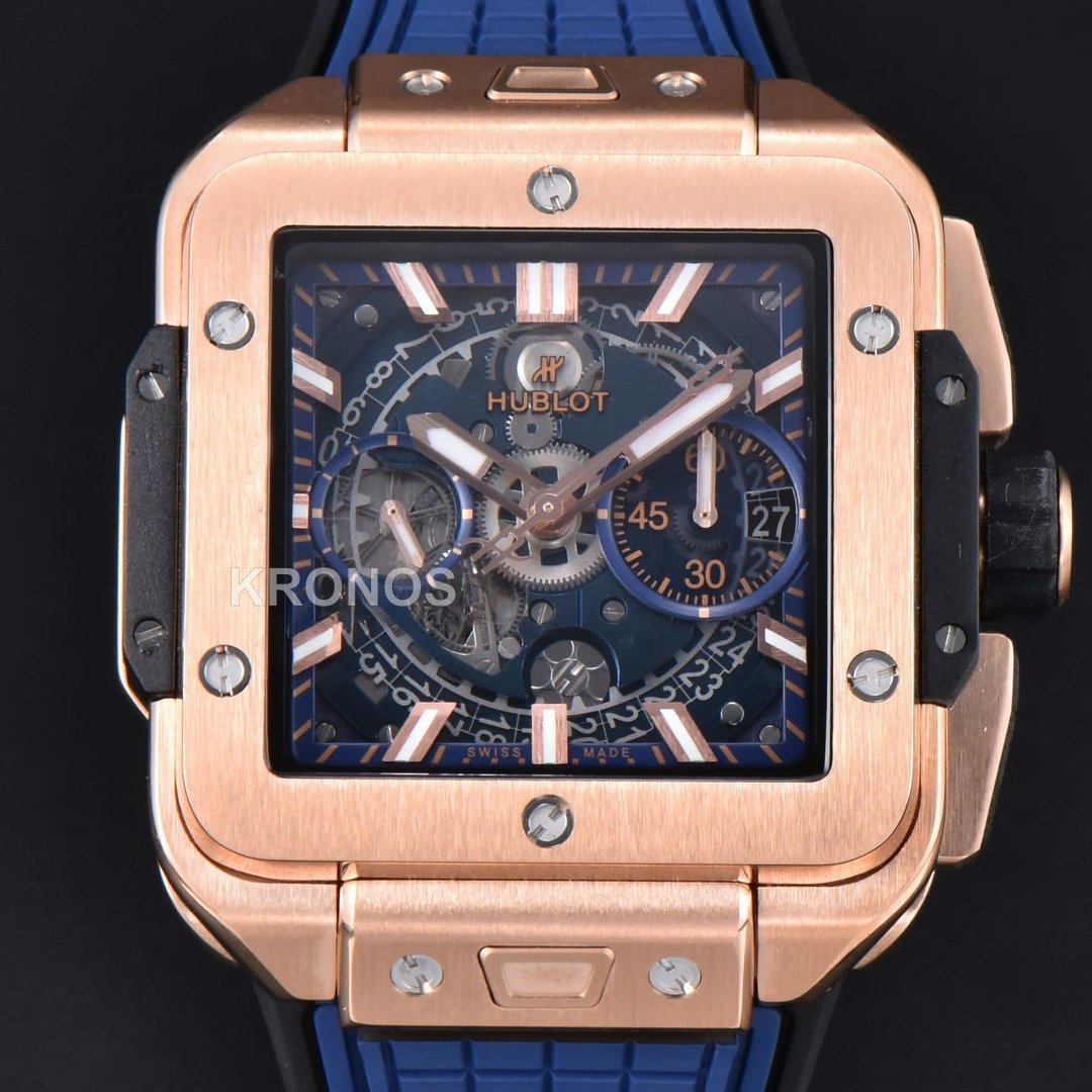 Square Bang Unico 42mm Blue Skeleton Dial Blue A1280 - Authentic Movement