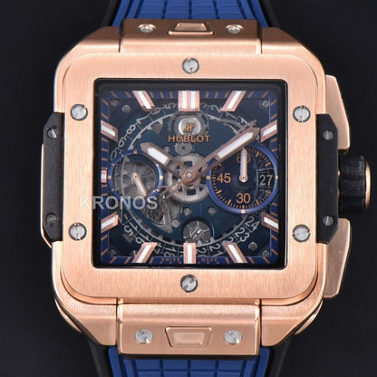 Square Bang Unico 42mm Blue Skeleton Dial Blue A1280 - Authentic Movement