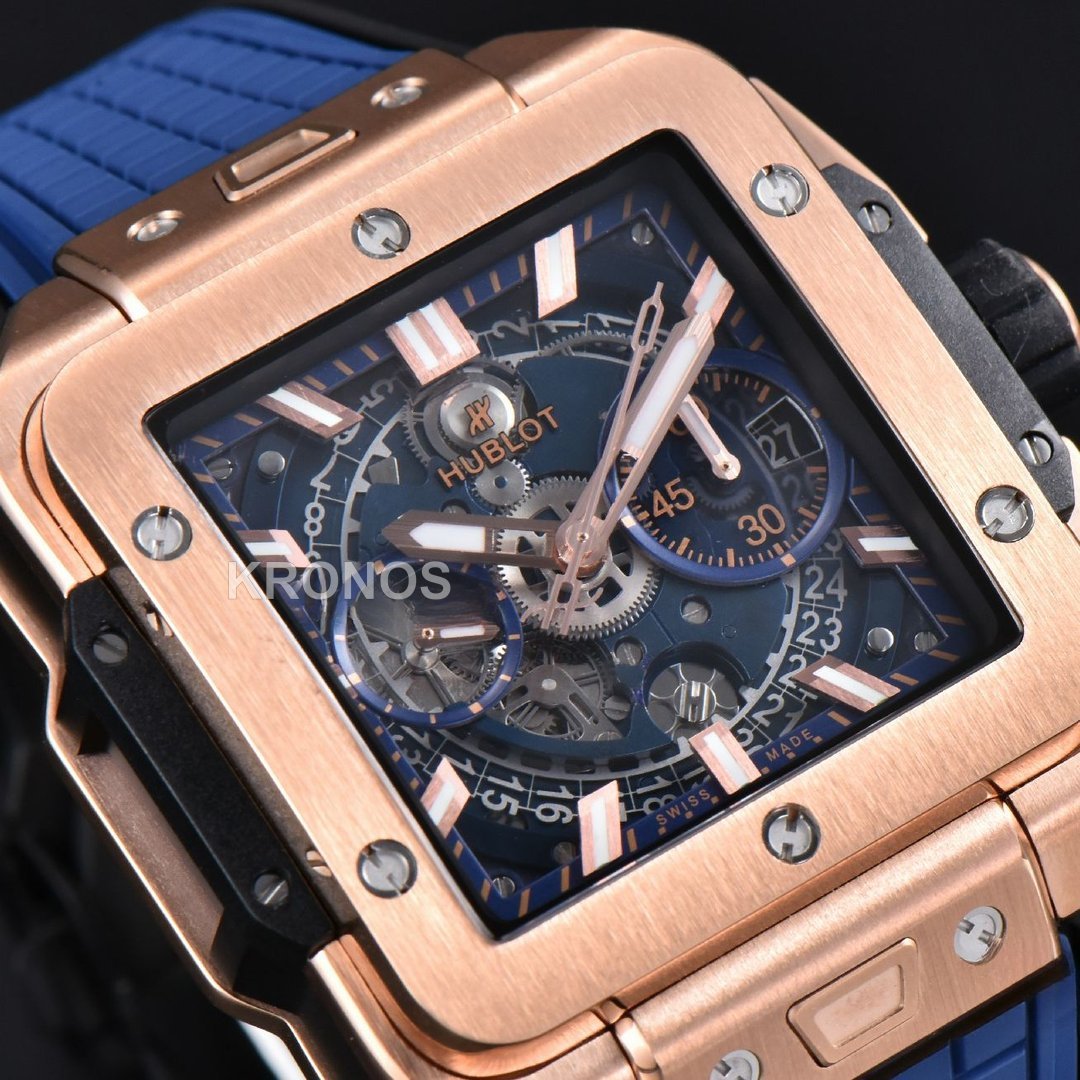 Square Bang Unico 42mm Blue Skeleton Dial Blue A1280 - Authentic Movement