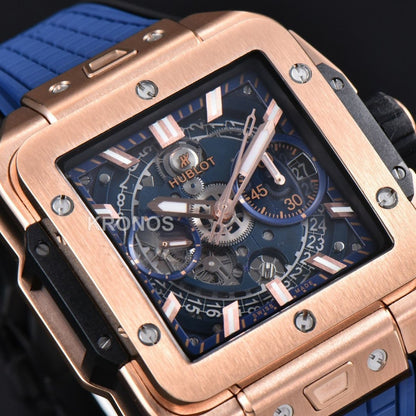 Square Bang Unico 42mm Blue Skeleton Dial Blue A1280 - Authentic Movement