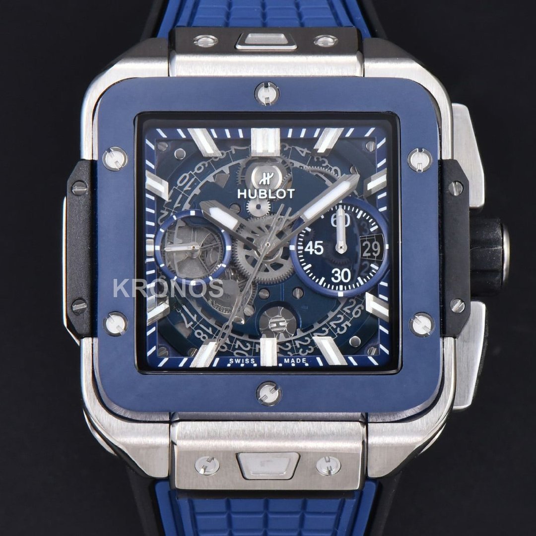 Square Bang Unico 42mm Titanium Blue Ceramic Skeleton Dial Blue - Authentic Movement