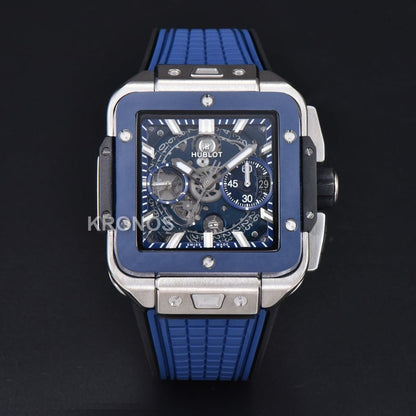 Square Bang Unico 42mm Titanium Blue Ceramic Skeleton Dial Blue - Authentic Movement