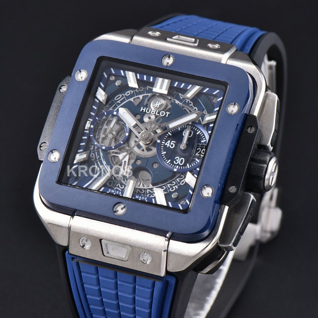 Square Bang Unico 42mm Titanium Blue Ceramic Skeleton Dial Blue - Authentic Movement