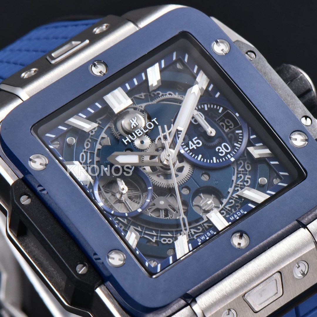 Square Bang Unico 42mm Titanium Blue Ceramic Skeleton Dial Blue - Authentic Movement