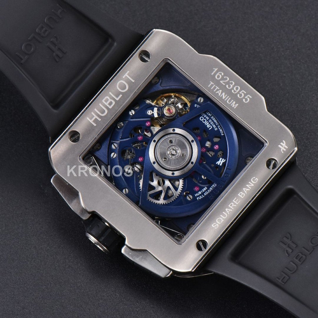 Square Bang Unico 42mm Titanium Blue Ceramic Skeleton Dial Blue - Authentic Movement