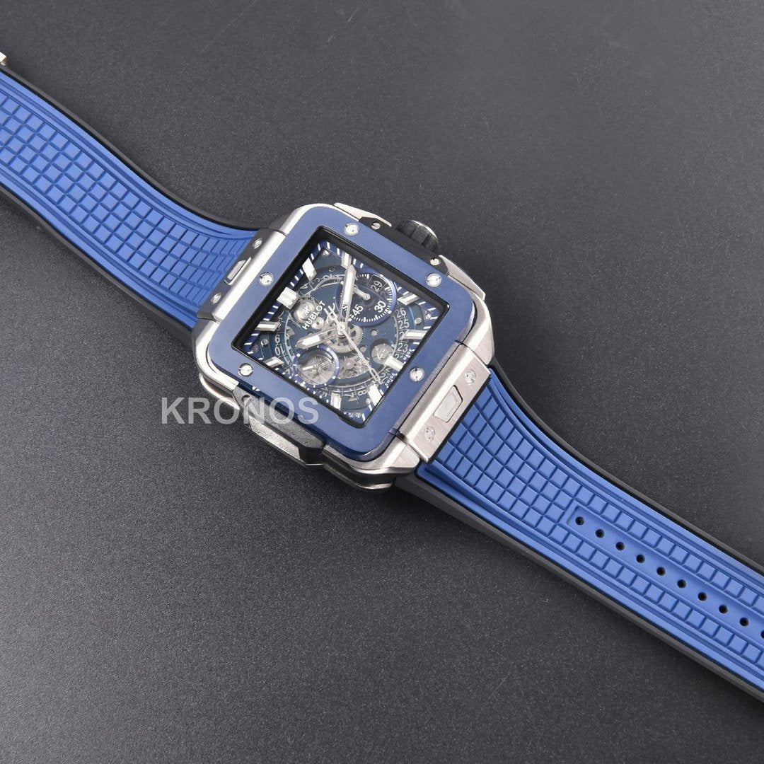 Square Bang Unico 42mm Titanium Blue Ceramic Skeleton Dial Blue - Authentic Movement