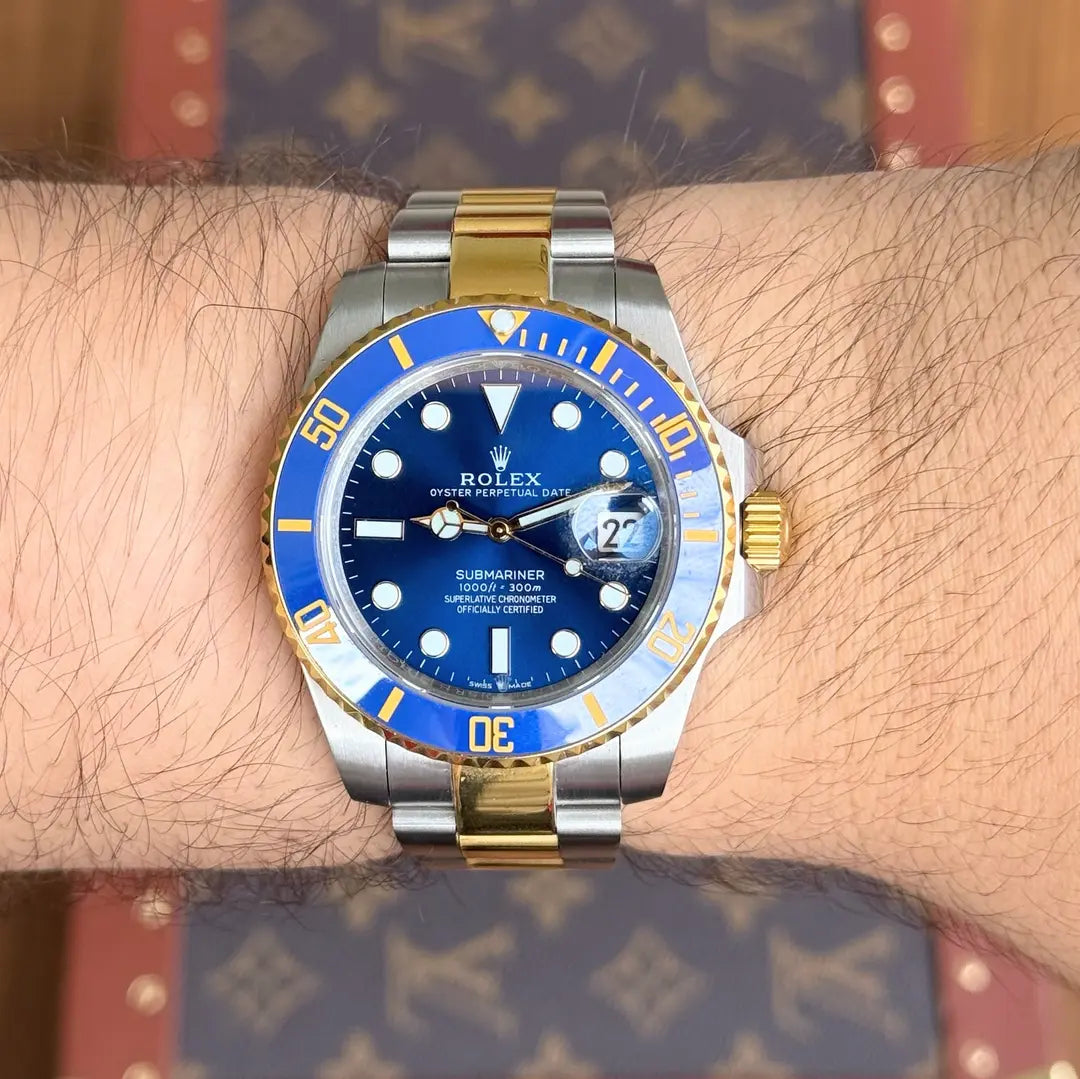 Cierre de seguridad Submariner Bluesy Rolesor maquinaria auténtica Kronos