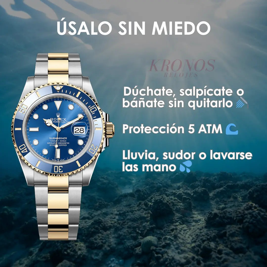 Reloj Submariner Bluesy Rolesor completo inspirado lujo accesible Kronos Relojes