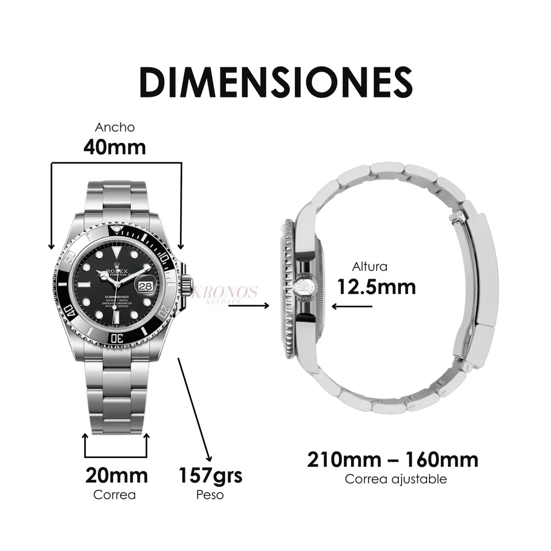 Submariner Black Dial resistente agua buceo Kronos México