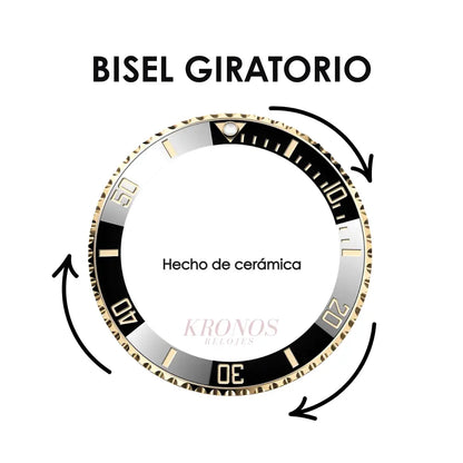 Cronógrafo Submariner Rolesor acero oro Kronos Relojes maquinaria suiza estilo