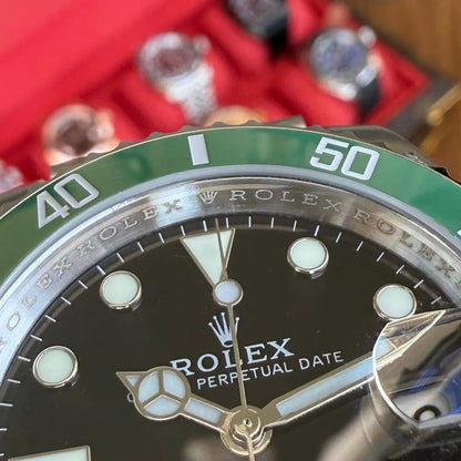 Esfera negra con índices reloj Submariner Oystersteel Kronos Relojes