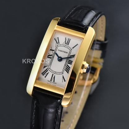 Tank Américaine Small 35.8mmx19mm Black Quartz - Authentic Movement
