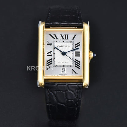 Tank Louis XL Automatic 31mm X 41mm Black Croc Textured - Authentic Movement