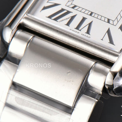 Tank Must Large 33.7mmx25.5mm White Dial Ronda Quartz - Authentic Movement