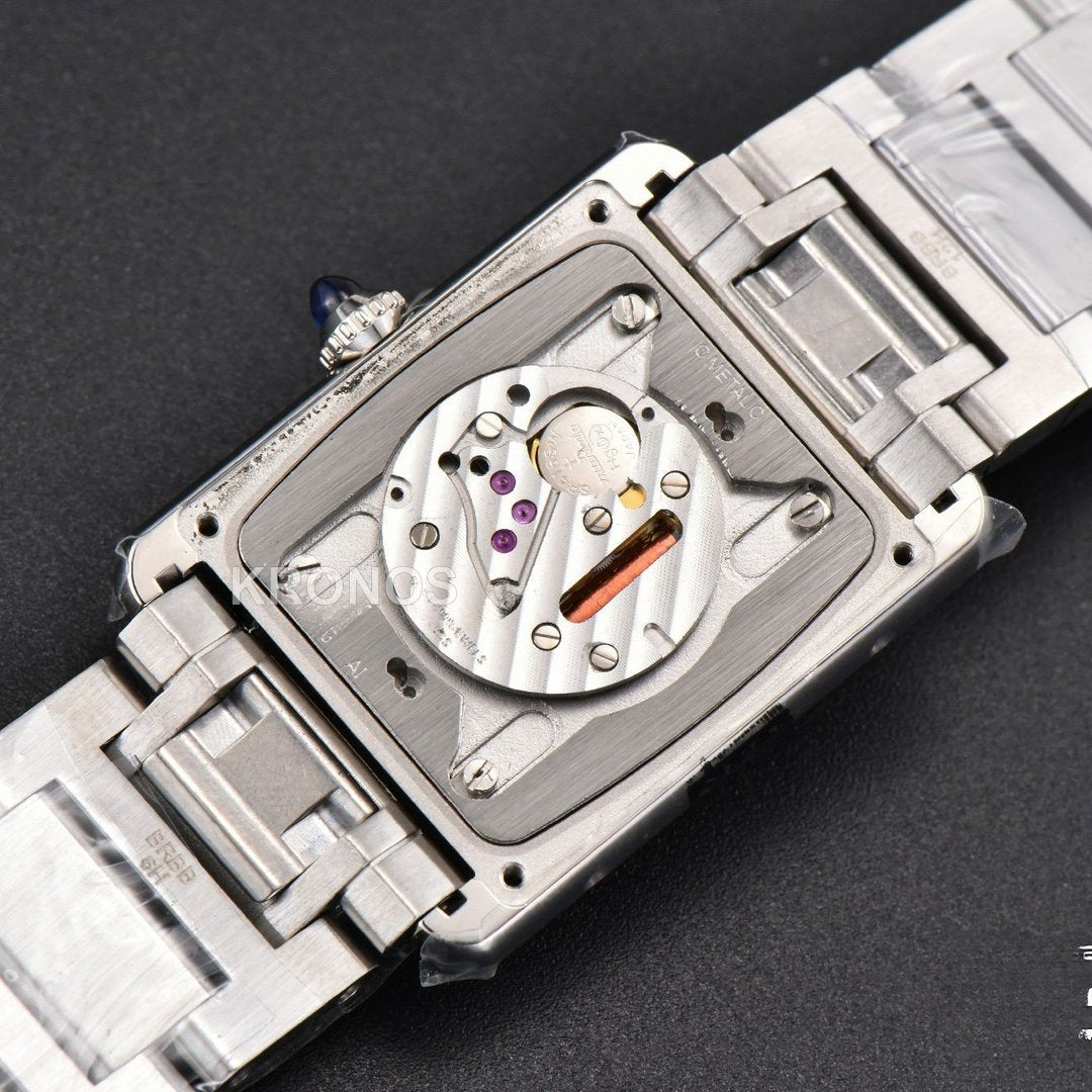Tank Must Large 33.7mmx25.5mm White Dial Ronda Quartz - Authentic Movement