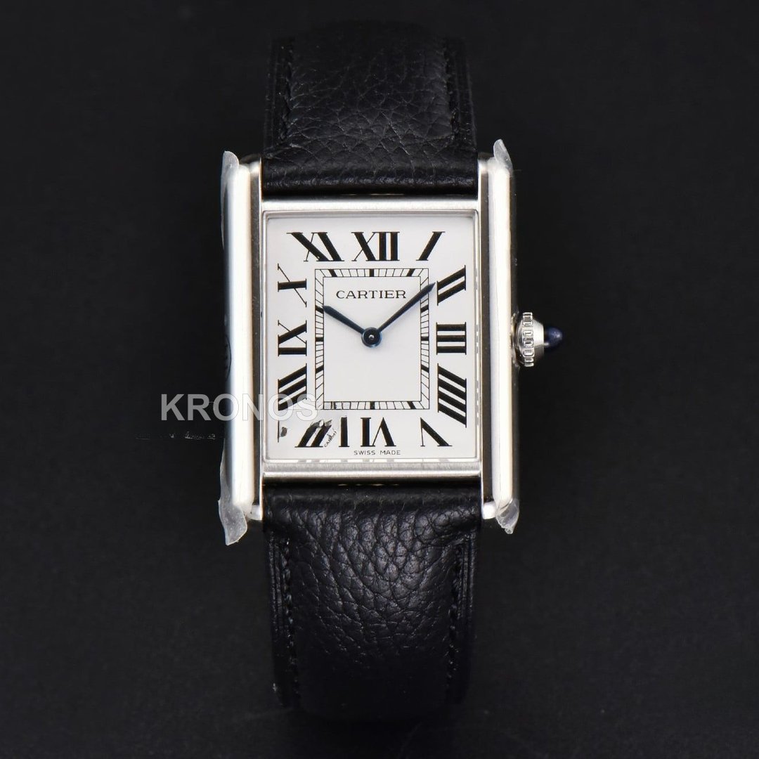 Tank Must Large 33.7×25.5mm White Dial Black Quartz - Authentic Movement