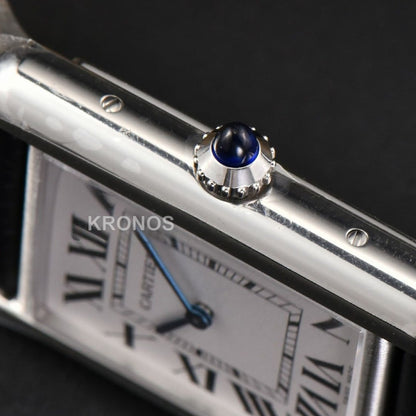 Tank Must Large 33.7×25.5mm White Dial Black Quartz - Authentic Movement