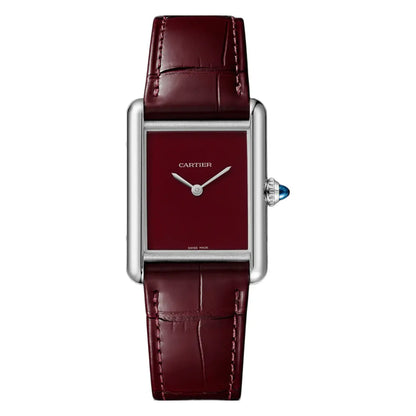 Tank Steel Red Minimal Dial reloj lujo accesible Kronos Relojes vista frontal