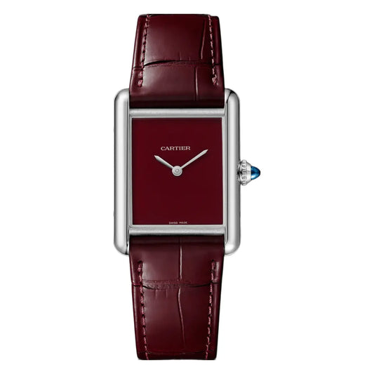 Tank Steel Red Minimal Dial reloj lujo accesible Kronos Relojes vista frontal