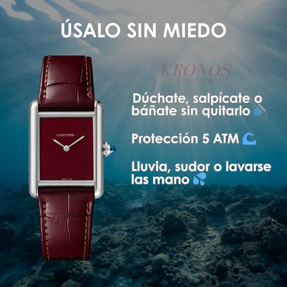 Tank Steel Red Minimal Kronos Relojes estilo AAA lujo accesible México