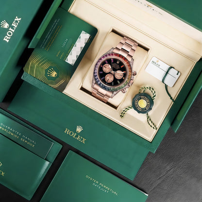 Daytona "Rainbow" Edición Especial Yellow Gold – Black Dial Oyster
