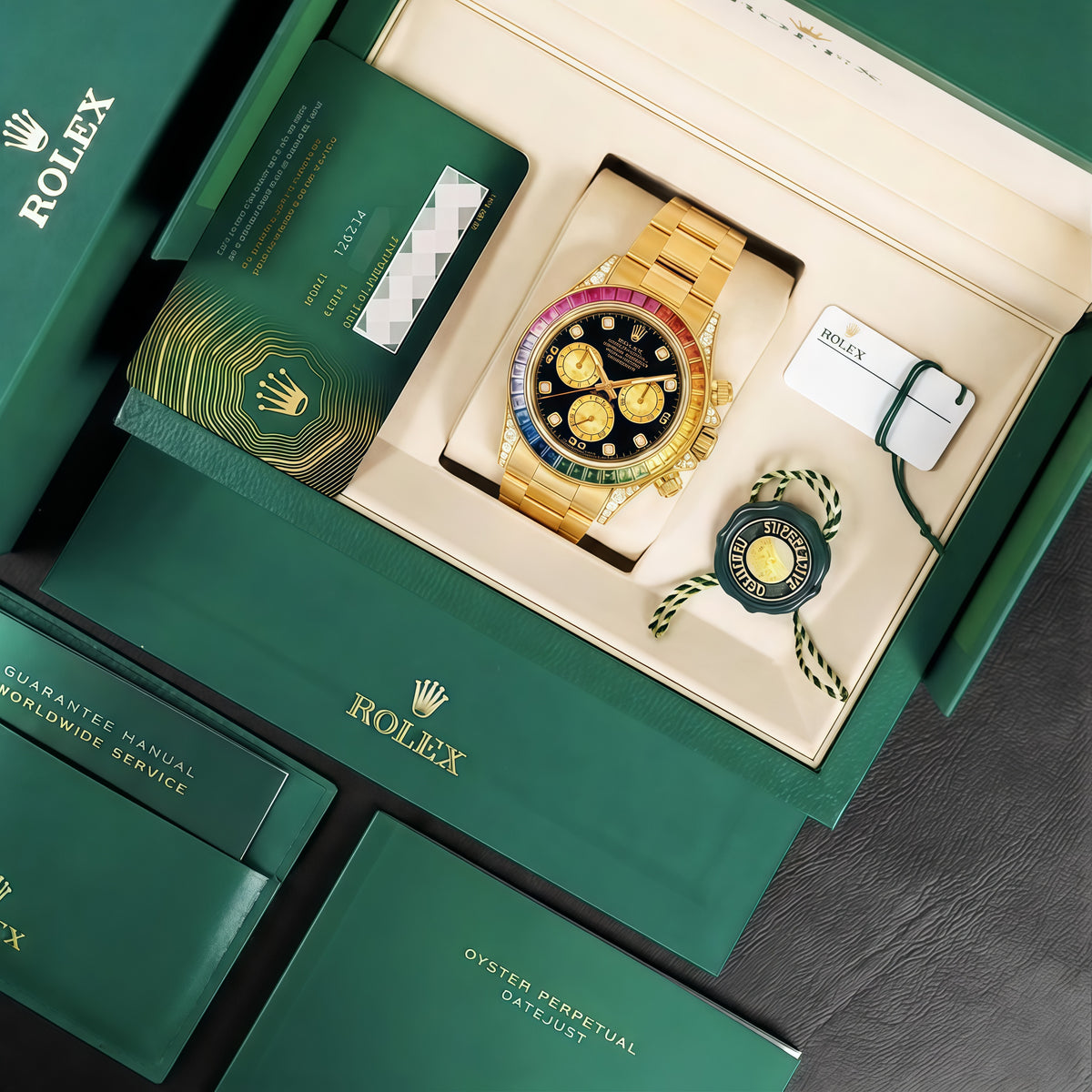 Daytona "Rainbow" Edición Especial Yellow Gold – Black Dial Oyster