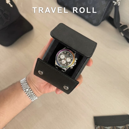 Daytona "Rainbow" Withe Gold – Black Dial Oyster - Travel Roll