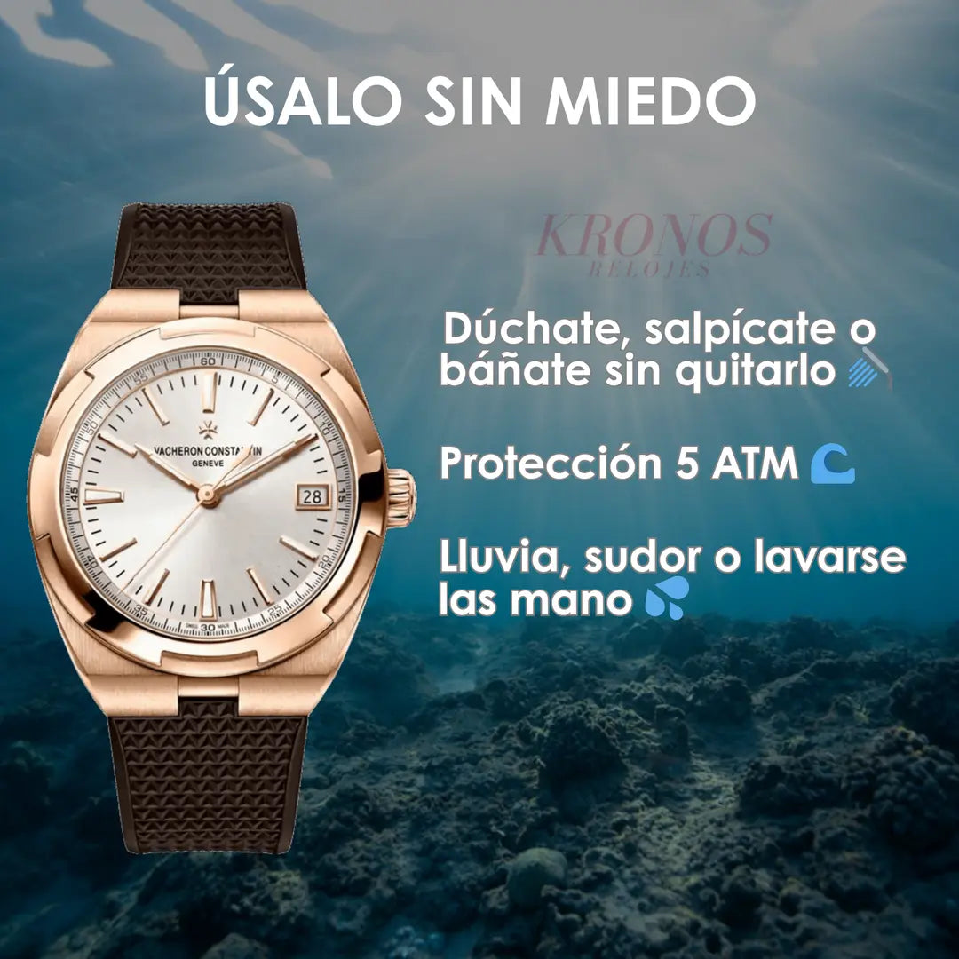 Esfera Vacheron Constantin White Rose Gold maquinaria visible Kronos