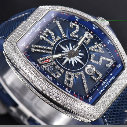 Vanguard Full Diamonds Blue Dial Blue - Authentic Movement