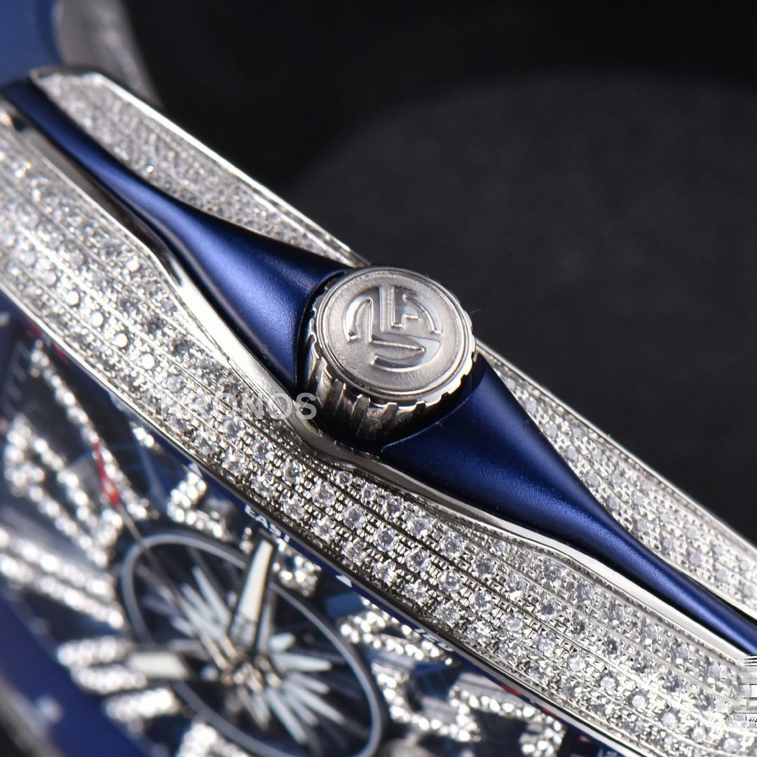 Vanguard Full Diamonds Blue Dial Blue - Authentic Movement