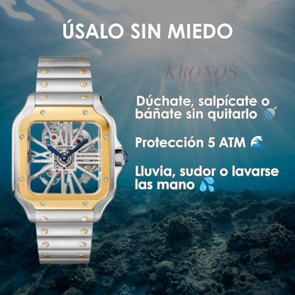 Santos Skeleton – Gold Dial