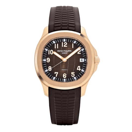 Aquanaut Rose Gold – Coffee Dial Rubber Strap Patek Type