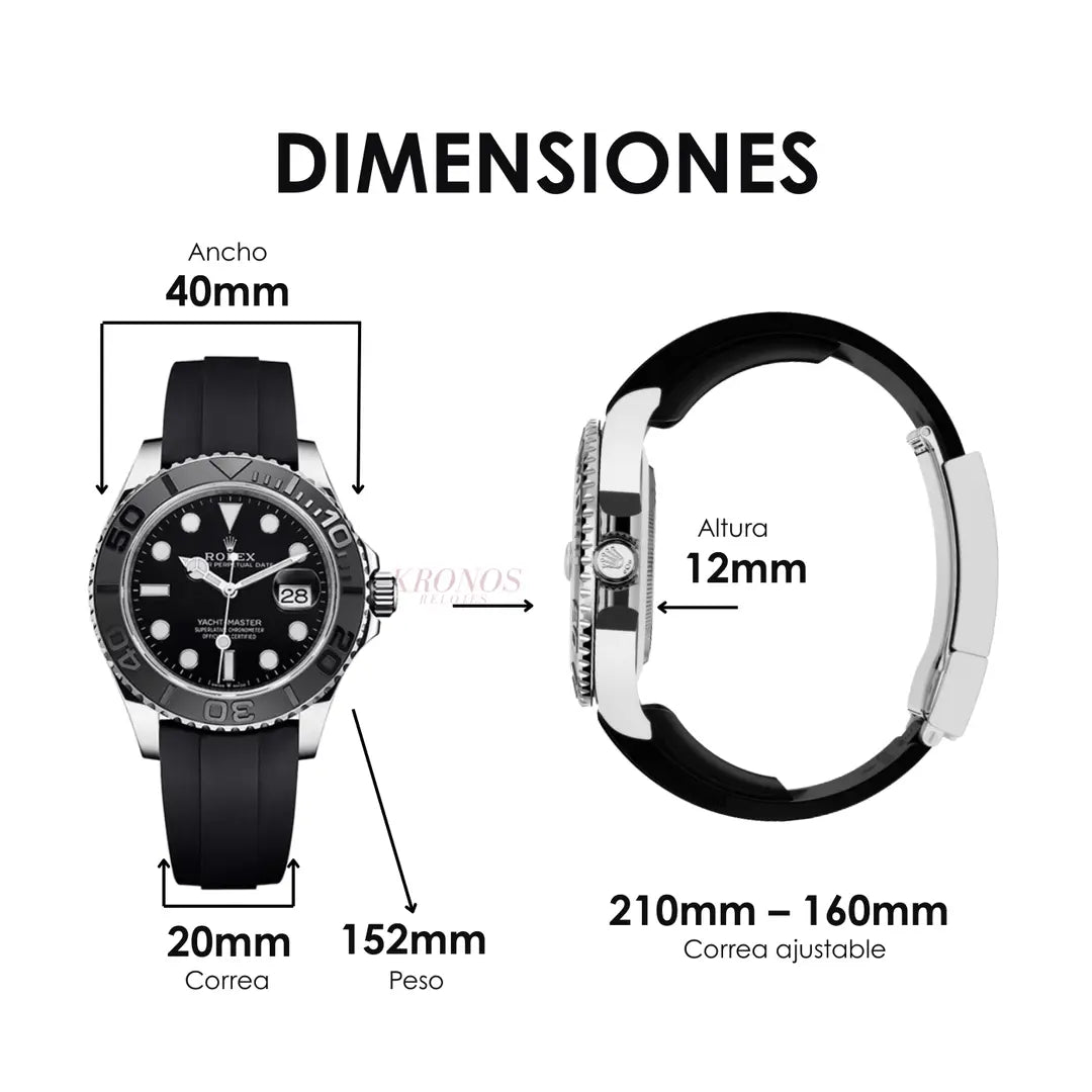 Reloj deportivo Yacht-Master Black Dial Kronos - Foto de producto en contexto