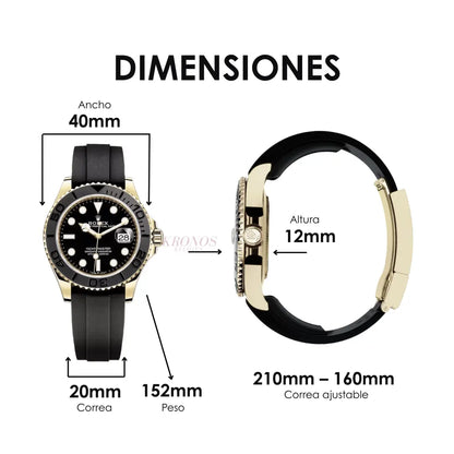 Reloj deportivo Yacht-Master inspirado oro amarillo - Kronos Relojes México